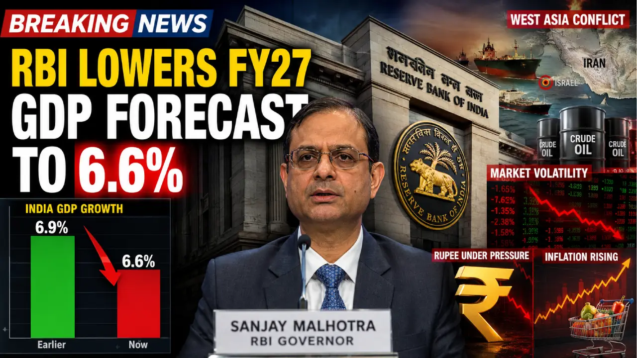 RBI Lowers FY27 GDP Forecast to 6.6%